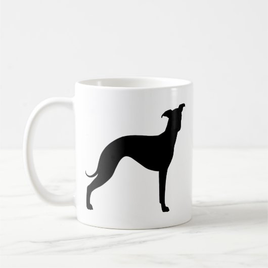 Italienische Greyhound Iggy Hund Silhouetten Kaffeetasse (Links)