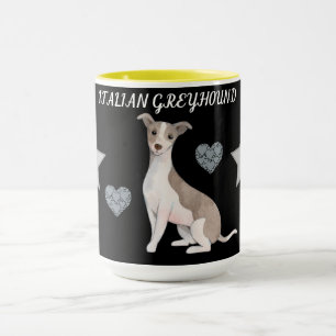 ITALIENISCHE GREYHOUND KOPIEREN ZWEI ZONNE-TASSE. TASSE