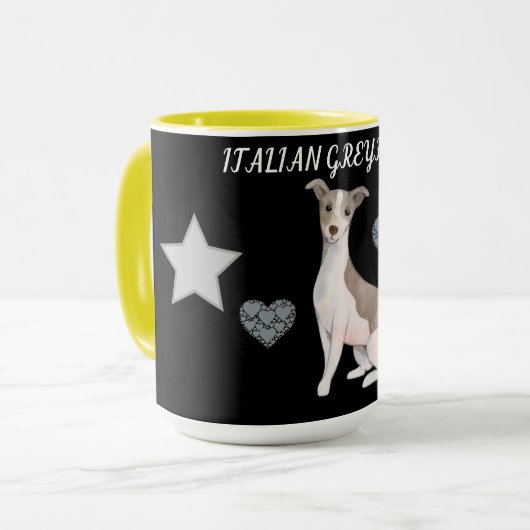 ITALIENISCHE GREYHOUND KOPIEREN ZWEI ZONNE-TASSE. TASSE (Vorderseite Links)