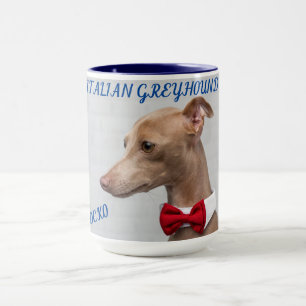 ITALIENISCHE GREYHOUND KOPIEREN ZWEI ZONNE-TASSE. TASSE