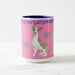 ITALIENISCHE GREYHOUND KOPIEREN ZWEI ZONNE-TASSE. TASSE