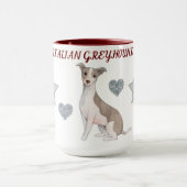 ITALIENISCHE GREYHOUND KOPIEREN ZWEI ZONNE-TASSE. TASSE (Zentrum)