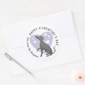 Italienische Greyhound Liebe Gray Cartoon Dog Nied Runder Aufkleber (Umschlag)