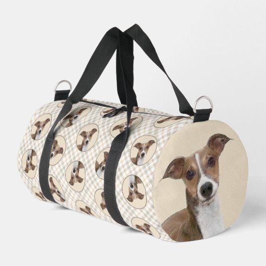 Italienische Greyhound Malerei Sable Original Hund Duffle Bag (Linke Seite)