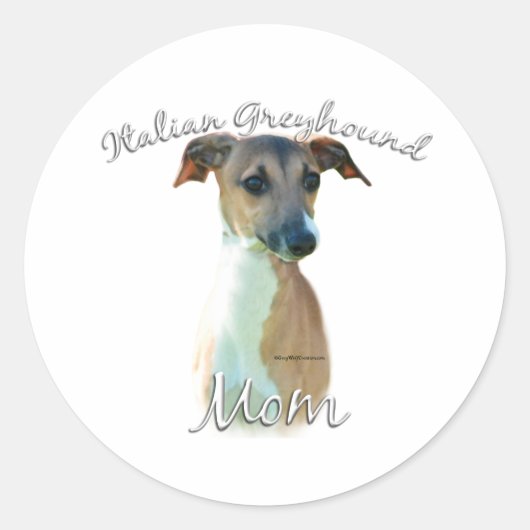 Italienische Greyhound-Mama 2 Runder Aufkleber (Vorderseite)