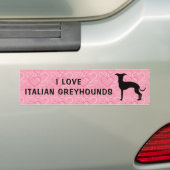 Italienische Greyhound-Silhouette auf rosa Herzmus Autoaufkleber (Auf Auto)