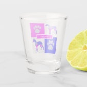 Italienische Greyhound-Silhouette Hund & Pink Schnapsglas (Rückseite)