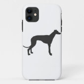 Italienische Greyhound-Silhouette in Schwarz Case-Mate iPhone Hülle (Rückseite)