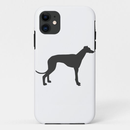 Italienische Greyhound-Silhouette in Schwarz Case-Mate iPhone Hülle (Rückseite)