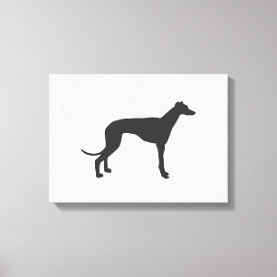 Italienische Greyhound-Silhouette in Schwarz Leinwanddruck