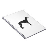 Italienische Greyhound-Silhouette in Schwarz Notizblock (Rechte Seite)