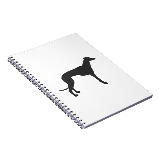 Italienische Greyhound-Silhouette in Schwarz Notizblock (Rechte Seite)
