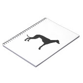 Italienische Greyhound-Silhouette in Schwarz Notizblock (Linke Seite)