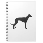 Italienische Greyhound-Silhouette in Schwarz Notizblock (Vorderseite)