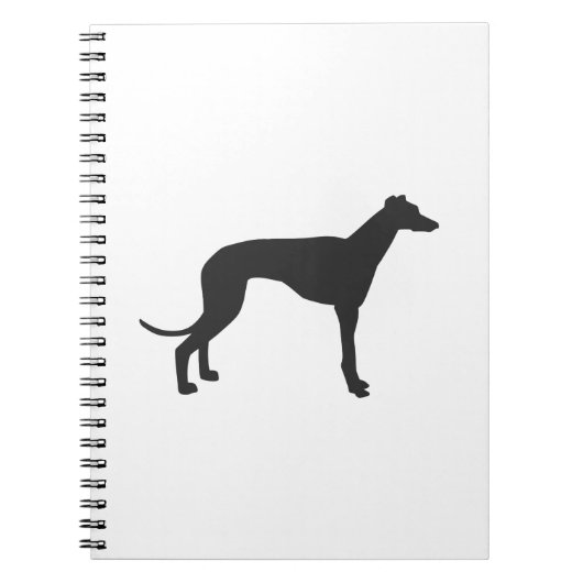 Italienische Greyhound-Silhouette in Schwarz Notizblock (Vorderseite)