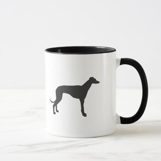 Italienische Greyhound-Silhouette in Schwarz Tasse (Rechts)