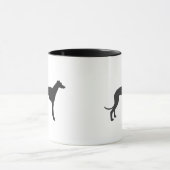 Italienische Greyhound-Silhouette in Schwarz Tasse (Zentrum)