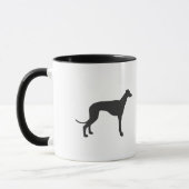 Italienische Greyhound-Silhouette in Schwarz Tasse (Links)