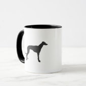 Italienische Greyhound-Silhouette in Schwarz Tasse (Vorderseite Links)