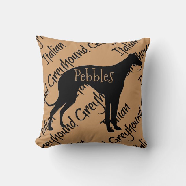Italienische Greyhound-Silhouette Kissen (Vorderseite)