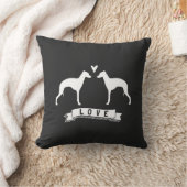 Italienische Greyhound Silhouette Liebe Kissen (Decke)