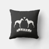 Italienische Greyhound Silhouette Liebe Kissen (Rückseite)