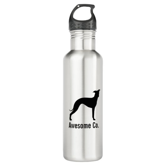 Italienische Greyhound-Silhouette mit benutzerdefi Trinkflasche (Vorderseite)