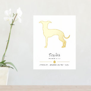 Italienische Greyhound-Silhouette mit Paste und Te Foliendrucke