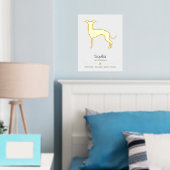Italienische Greyhound-Silhouette mit Paste und Te Foliendrucke (In Situ (Schlafzimmer))