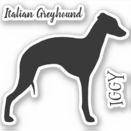 Italienische Greyhound-Silhouette Profil Vinyl Sti Aufkleber