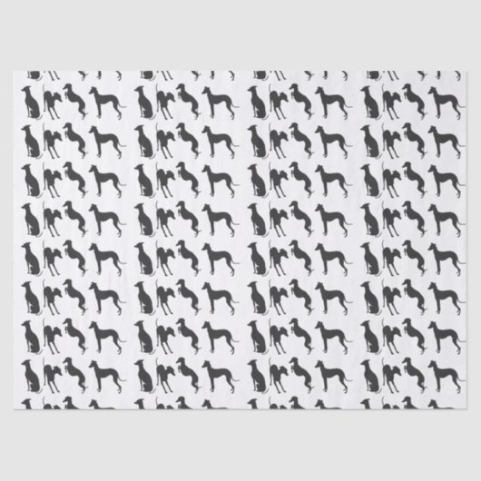 Italienische Greyhound-Silhouetten Seidenpapier (Vorderseite)