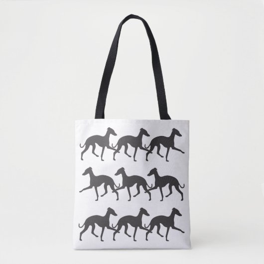 Italienische Greyhound-Silhouetten Tasche (Vorderseite)