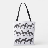Italienische Greyhound-Silhouetten Tasche (Rückseite)