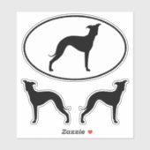 Italienische Greyhound-Silhouetten Vinyl Sticker S (Blatt)