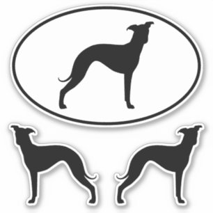 Italienische Greyhound-Silhouetten Vinyl Sticker S