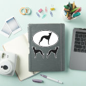 Italienische Greyhound-Silhouetten Vinyl Sticker S (iPad Hülle)
