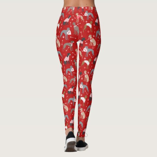 Italienische Greyhound Valentine Pattern Leggings (Rückseite)