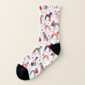 Italienische Greyhound Valentine Pattern Socken (Links - Außen)