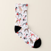 Italienische Greyhound Valentine Pattern Socken (Links - Innen)