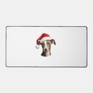 Italienische Greyhound Weihnachtsmannmütze Weihnac Schreibtischunterlage
