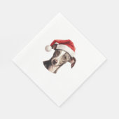 Italienische Greyhound Weihnachtsmannmütze Weihnac Serviette (Ecke)