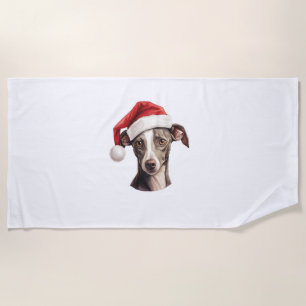 Italienische Greyhound Weihnachtsmannmütze Weihnac Strandtuch