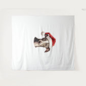Italienische Greyhound Weihnachtsmannmütze Weihnac Wandteppich (Vorderseite (Horizontal))