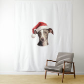 Italienische Greyhound Weihnachtsmannmütze Weihnac Wandteppich (Beispiel)