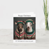 Italienische Greyhound Welpen Weihnachtskarte