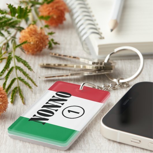 Italienische Großväter: Nonno Numero UNO Schlüsselanhänger (Vorderseite rechts)