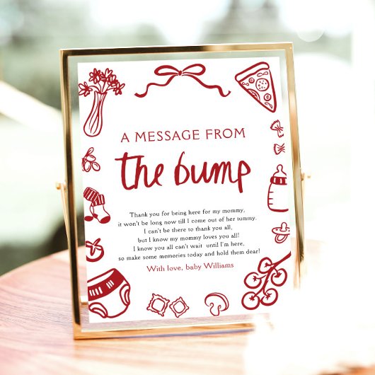 Italienische Hand hat eine Nachricht vom Bump-Zeic Poster