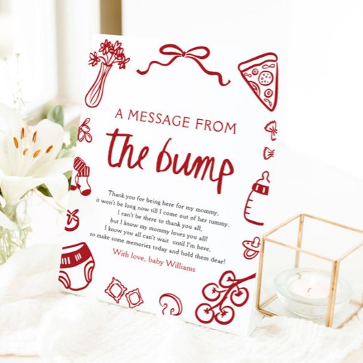 Italienische Hand hat eine Nachricht vom Bump-Zeic Sockelschild