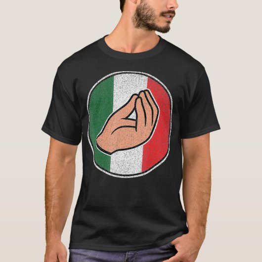 Italienische Handgestalt mit italienischer Flagge T-Shirt (Vorderseite)