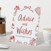 Italienische Handgezeichnete Babydusche und Wünsch Sockelschild (In SItu)